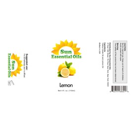 Sun Essential Oils - Lemon Essential Oil 4 oz for Cleaning, Diffuser, Humidifier & Aromatherapy Body Massage, Lemon Fragrance Scent for Home Candle Making with Dropper