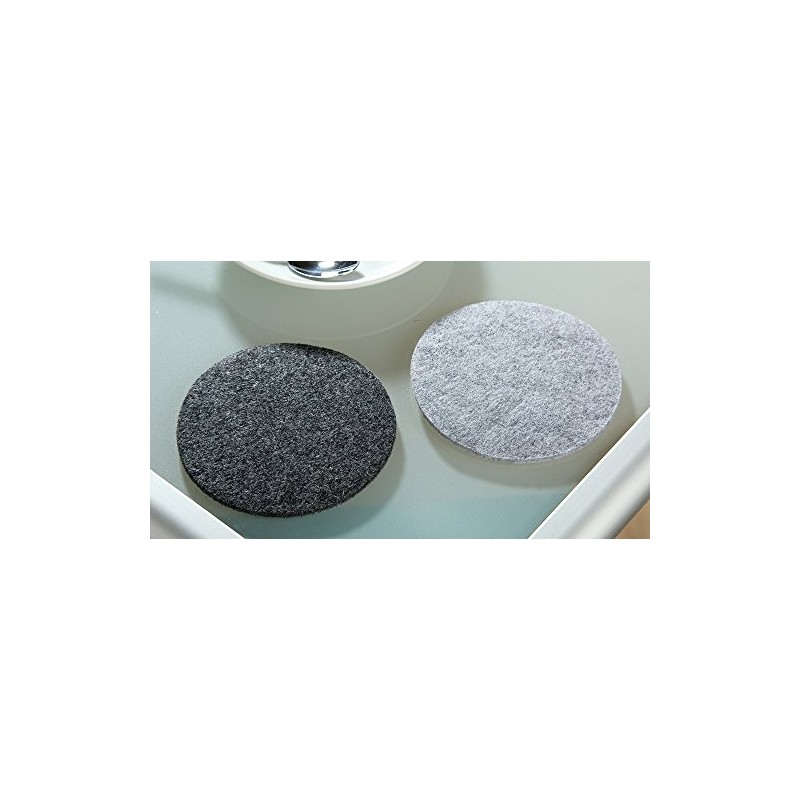 Felt Round coasters, 8 Set, 4 x light grey 4