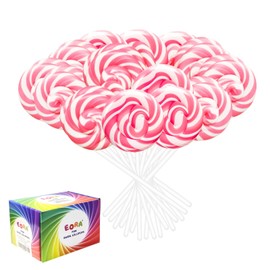 32 Pack Pink Twisty & Swirl Lollipops, Baby Shower Candy Swirl Lollipops Individually Wrapped Suckers, Girl Birthday, Valentine’s Lollipop Candy Bulk Strawberry Flavor, Gender Reveal