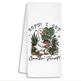 RTXLEZM Plant Lover Gifts Kitchen Towels, Gardner Gardening Gifts for Women, Goose Decor Dish Tea Towels for Kitchen, Funny Gardener Goose Decorative Hand Towels, 16x24 Inch
