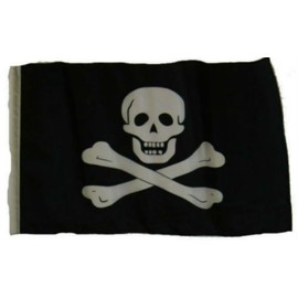 Jolly Roger Pirate No Patch 12"x18" Sleeved Polyester Garden Flags