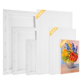 Tapvai Stretcher Frame Canvas for Painting, Pack of 6, 30 x 20.20 x 15.15 x 10 cm, Canvas Made of Acid-free Cotton, Canvas Canvases for Acrylic Paints, Oil Painting, Beginners, Artists