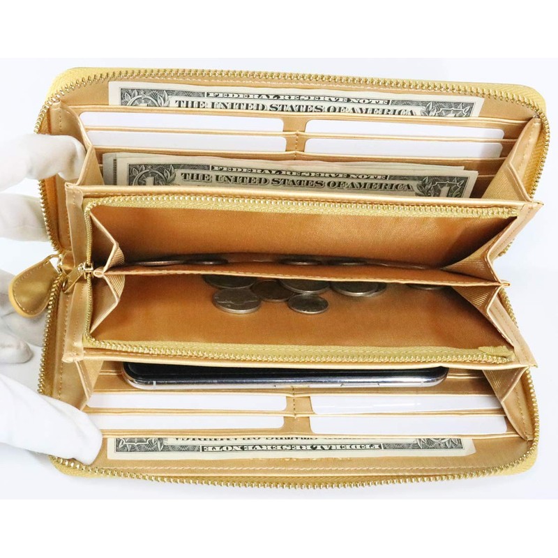 10475-100-305 All Gold Money Luck Wallet, Feng Shui, Men's, Women's,