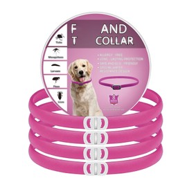 4 Pieza Collar con Hebilla, 65CM/26.6in (Rosa)