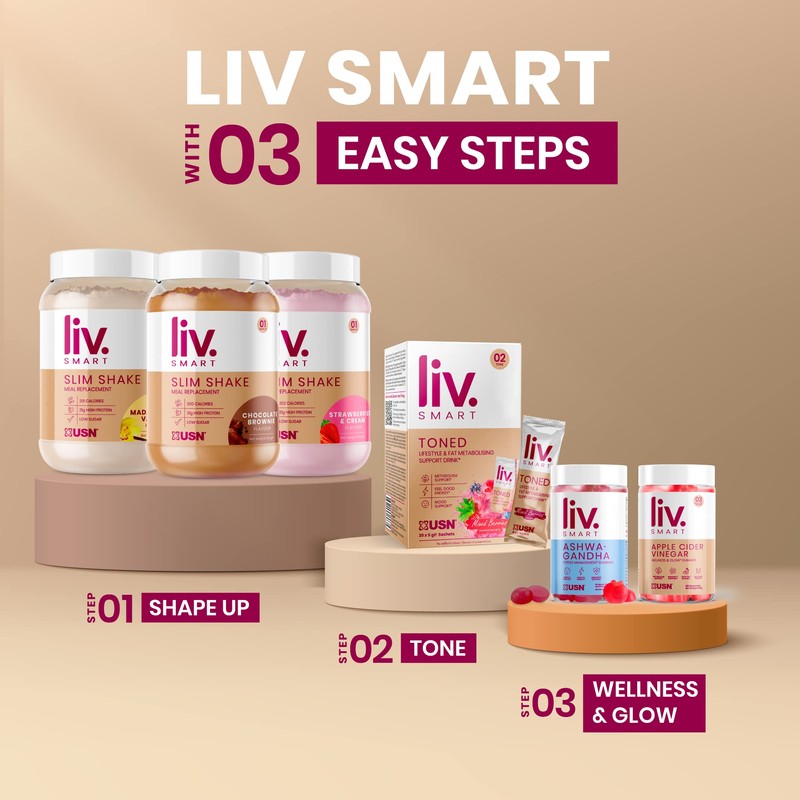 Liv.Smart by Usn Ashwagandha Gummies - 60 Delicious Apple Flavoured