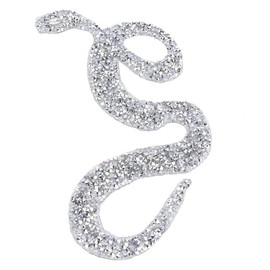 5PCS Rhinestones Applique Snake-Shaped Rhinestones Trim Ribbon Hot Fix DIY Clothing Accessories for Clothes Garments Bags Wedding Dress Belt[Silver] Sequins