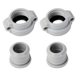 2-Pack Replacement Parts for Inflatable Pools - B/C Water Pipe with 2B/C Seals Gaskets Washers, Grey Coupling Screw Nut Connector and Nipple