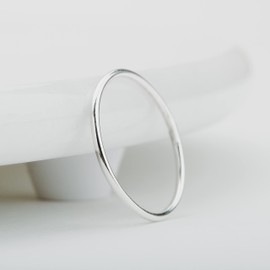 Thin Smooth Stacking 1mm Skinny Ring in Silver, Gold, or Rose Gold | Comfort Fit | Sizes 4-10 (5.5, 925 Sterling Silver)