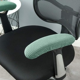 XIEHUZA Office Chair Armrest Covers - 2 Pair Removable Elastic Arm Rest Pads, Seat Hand Rest Protector for Home Office Chairs (Green)