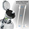 GEMFUL 3 Liter Water Bottle with Straw Time Marker Large