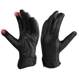 GARGOYLE BELLS Motorcycle Gloves for Women Men Tactical Leather Golves with Touchscreen Fingers for Hunting Training Shooting Outdoors (Black-2Pack, Large)