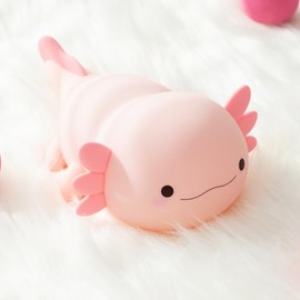 Bestfaith Cute Axolotl Night Light, LED Squishy Night Lamp, Dimmable Nursery Nightlight for Kids, Rechargeable Timer Touch Lamp, Dorm Decor, Kids Funny Gifts (Axolotl)