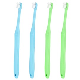 WLLHYF End Tuft Toothbrush, 4PCS Nylon Soft Bristle Tiny Small Tooth Brush, Hard to Reach Areas Dental Detail Cleaning for Adults-Around Crowns Bridges Implants