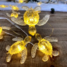 Baby Sea Turtle String Lights Beach Theme Decoration 10ft 30 LEDs USB Operated with Multi-Function Remote Control for Christmas Holiday Tree Decor Turtle Lover Room