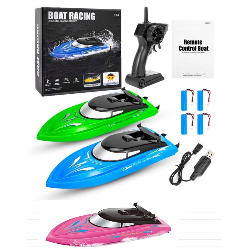 Lumiparty 3PACK Remote Control Rc Boat for Kids, 2.4Ghz Control,