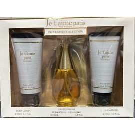 FRAGRANCE COUTURE JE T' AIME PARIS FOR WOMEN 3PC GIFT SET(3.4 OZ EDP/S+BL+SG)