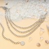 MILAKOO Silver 3-layer Chains Waist Belt for Dress Metal Fahion