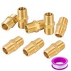 Breezliy 8 Pack Metals Brass Pipe Fitting Straight Connector Adapter,