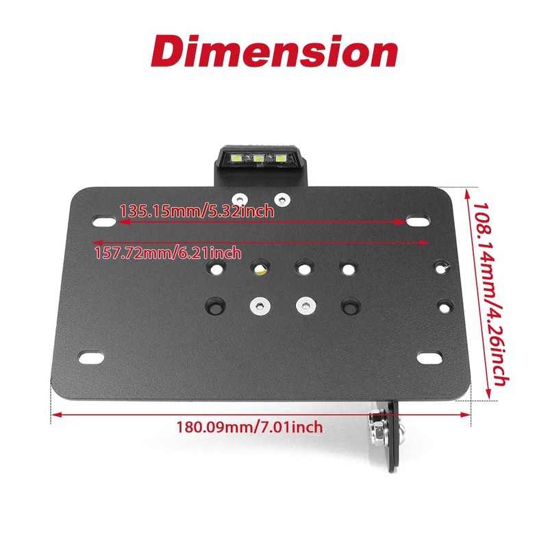 Xitomer Universal Side License Plate Holder Motorcycle License Plate Bracket