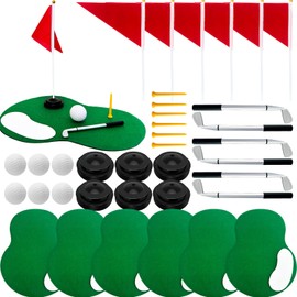 6-Set Golf Table Centerpieces Premium Golf Party Decorations Including Golf Balls, Turf, Clubs, Tees, Sand Traps, Red Flags & Stands,Golf Pen, Ideal for SportsThemed Birthday Parties & Event Decor