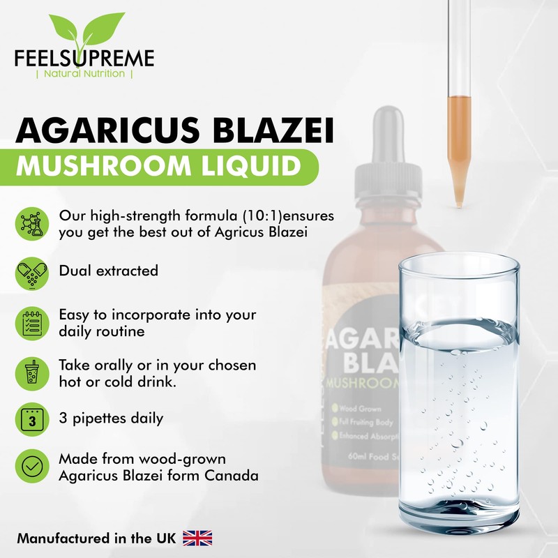 Feel Supreme Agaricus Blazei Extract Liquid Supplement 60ml Full Fruiting
