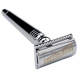 Barbedeaux Chrome Polished Premium Safety Razor - Double Edge - Classic Style Built to Last