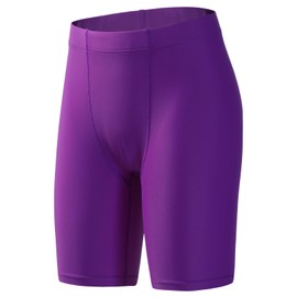 BELE ROY Boys' Swim Jammers Solid Competitive Swim Team Suit Youth Kids Athletic Swimming Shorts UPF 50+, Purple, Large
