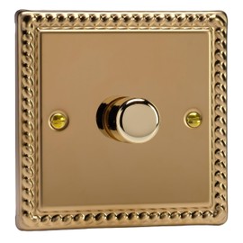 VARILIGHT Georgian Brass Classic 1-Gang 1-Way V-Dim Rotary Dimmer 1 x 60-400W HG1