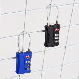 TSA Wire Lock for Lockers, Mini Padlock, Security Device Blue 2ea
