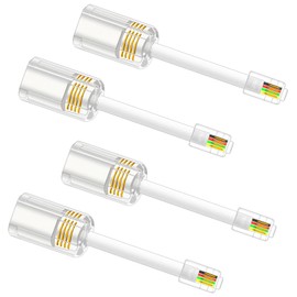 NECABLES 4Pack Phone Cord Detangler for Landline Telephone Handset Cord Detangler for Desk Phone RJ9 4P4C Male to Female White