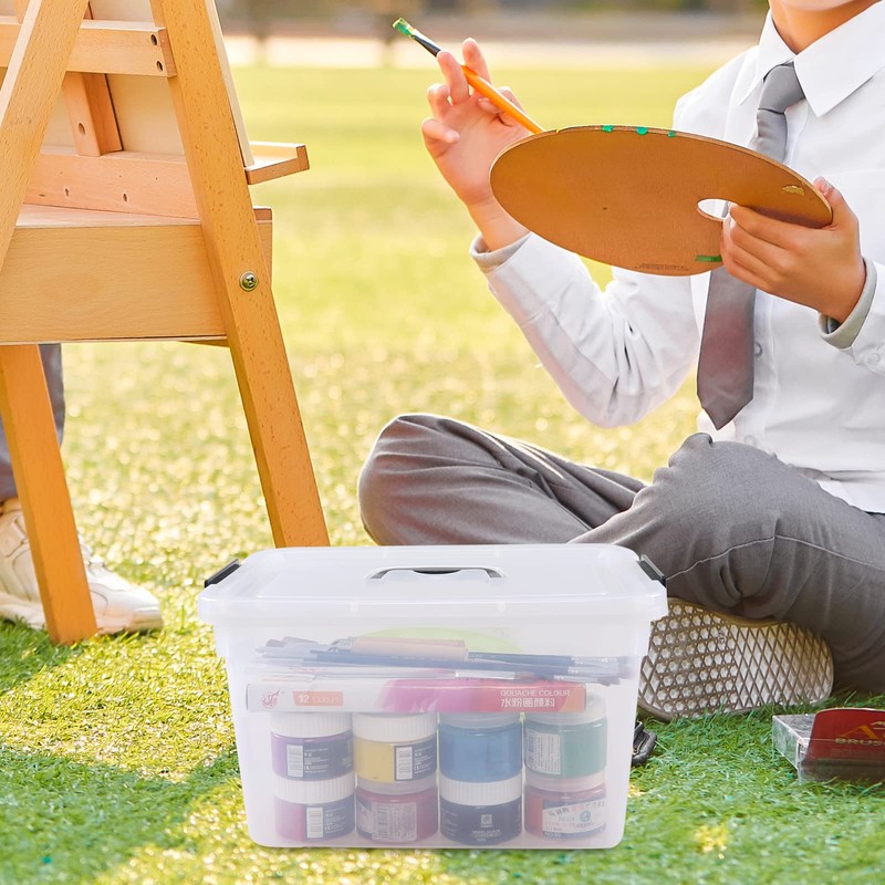 Tstorage 12 Quart Plastic Storage Bin with Lid, Clear Latch