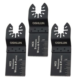 Oshlun MMC-0303 Standard HCS Oscillating Tool Blade with Quick-Fit Arbor for Standard and Quick Change Tools, 1-1/3-Inch, 3-Pack
