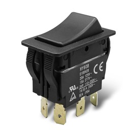 6 Pin Rocker Switch Replace HY60B, ON-Off-ON Push Button Switch, 125/250 V 20/15 A Pushbutton Switch for Industrial Electric Power Equipment Control