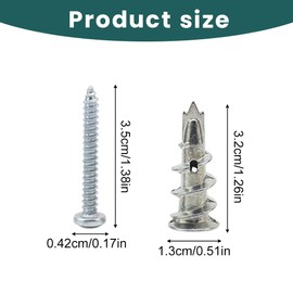 20 Pack Plasterboard Fixings with Screws Metal Self-Drill Plasterboard Wall Plugs for Mounting Shelves Hanging Pictures and Securing Electrical Boxes to Plasterboard Walls