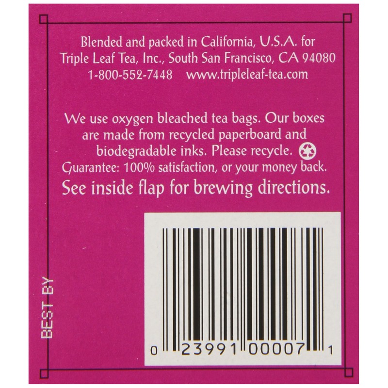 Triple Leaf Tea, Sugar Balance, 20 Tea Bags (Pack of
