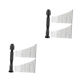 LALAFINA 1 Set Hand Drill Pin Vise with Drill Bits Manual Rotary Tool for Woodworking and Jewelry Making Clamp for Precise Drilling and Punching