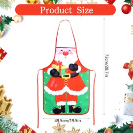 Prasacco Christmas Apron, Cartoon Santa Apron, 73 x 49.5 cm, Adjustable Christmas Aprons, Washable and Reusable Apron for Christmas Parties, BBQs, Baking, Cooking, multicoloured