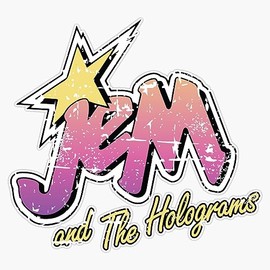 Jem and The Holograms Band Cartoon Misfits Distressed 80S Party Mask Sticker Bumper Sticker Vinyl Decal 5"