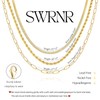 SWRNR Gold/Silver Layered Necklace for Women Dainty 14K Gold/Silver Plated