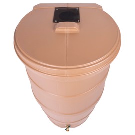 EarthWay 89016 50 Gallon Capacity Rain Barrel Water Collection System That Comes with a Brass Spigot, Anti-Bug & Debris Overflow Guard with Ergonomic Handle