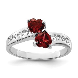 IceCarats 925 Sterling Silver Red Garnet Heart Ring Gemstone Love Band January Birthstone Jewelry Size 8
