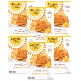 Simple Mills Farmhouse Cheddar Almond Flour Crackers, Gluten Free, Flax Seed, Sunflower Seed, Corn Free, Great for Snacking, Made with Whole Foods, 4.25 Ounce (Pack of 6)