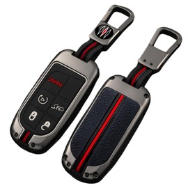 Otai Zinc Alloy Car Flip Key Case Cover Key Fob Fit for Jeep Renegade Compass Grand Cherokee Chrysler 300C Wrangler Dodge Fiat Freemont, matt