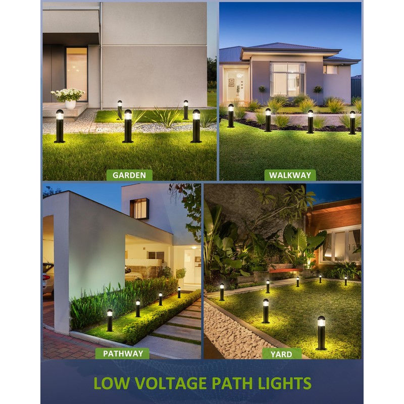 MOON-DE-AGE 6 Pack Low Voltage Landscape Pathway Lights, 12V LED