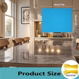 QILEMI Sponge Cloth Dish Cloths Pack of 15 Swedish Tea Towels 100% Biodegradable Plastic-Free Cleaning Cloth Reusable Kitchen Towels (20 cm x 18 cm)