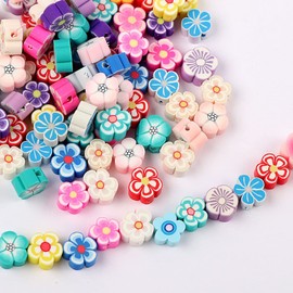 50 Pieces Beads for Threading Beads Set, Smiley Beads Colourful Smiley Beads Flower Shape Beads Fruit Beads DIY Craft Beads Colourful Beads Craft Accessories for Bracelets, Earrings, Necklaces, Gifts