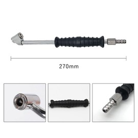 Air Tire Inflator, Air Chuck, Dual Air Chuck, 10.6 inches (27 cm), Metal for Automobiles and Motorcycles