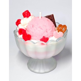 Pandachilla アロマキャンドル アイスクリーム 自然の香り かわいい 飾り品 40時間 キャンドル (バニラ＆ラズベリー)