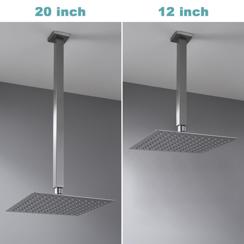BESTILL 20 Inch Brushed Nickel Ceiling Mount Shower Arm and