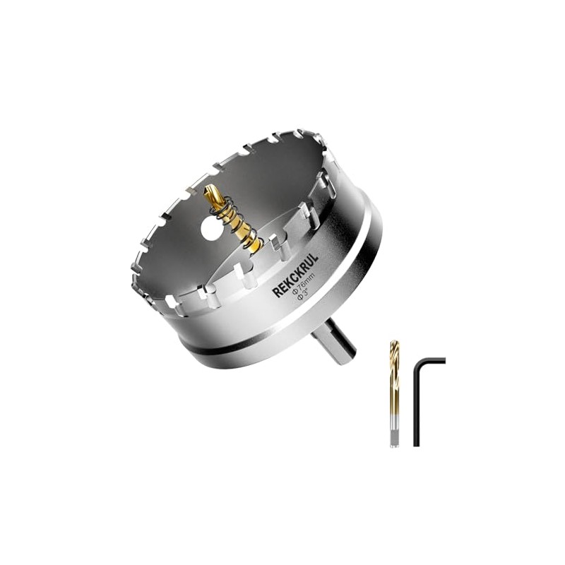 REKCKRUL 3" (76mm) TCT Carbide Hole Saw Kit for Metal